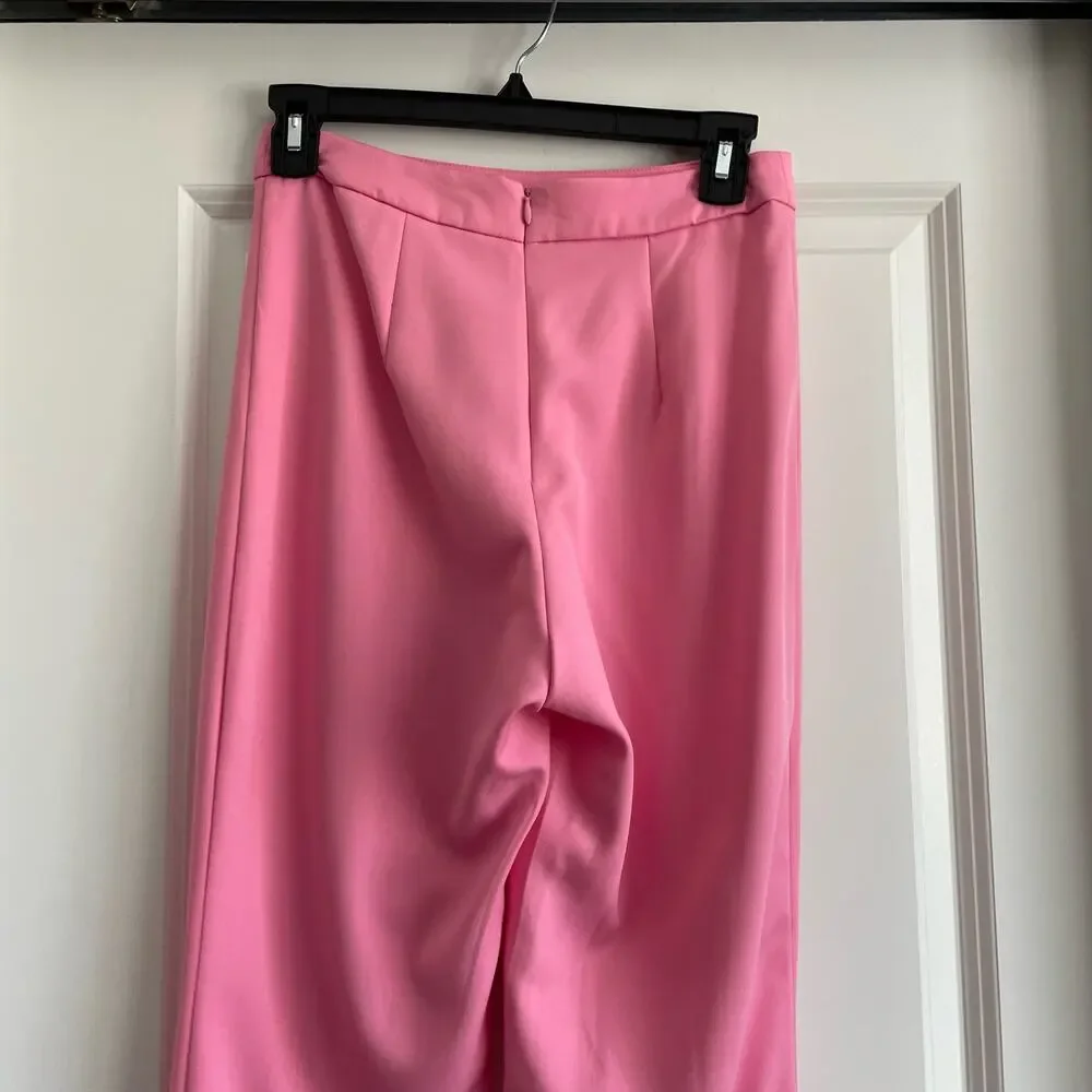 Do+Be Pink Slit Hem Flare Leg Barbiecore Pant Size S - Picture 9 of 12